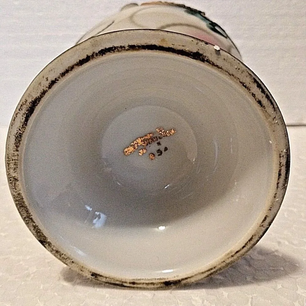 Rare Antique Dragonware Vase Japan Moriage Dragon Hand Paint Dark Grey &…